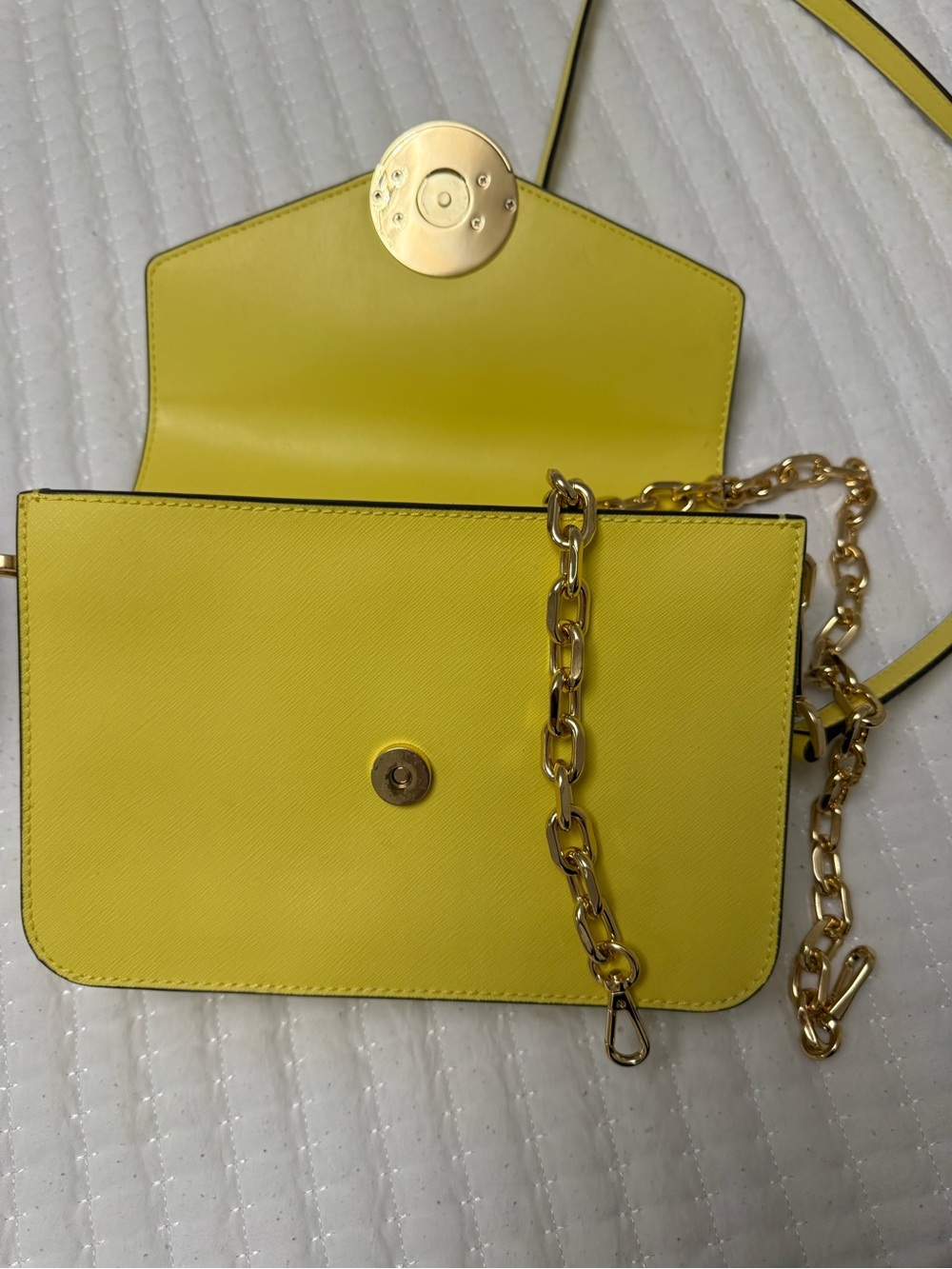 Michael Kors Bright Yellow MK Signature Crossbody - Picture 2 of 3